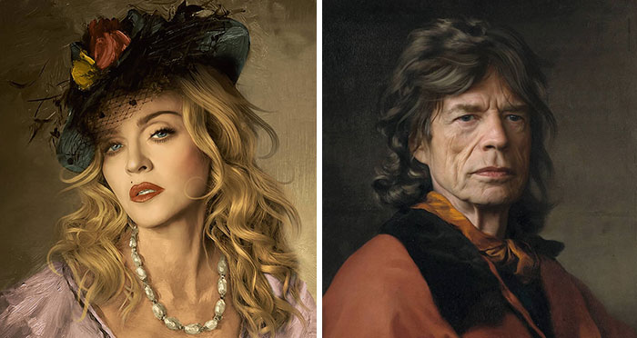 Este artista francés transformó a celebridades y personajes en pinturas clásicas (30 imágenes)