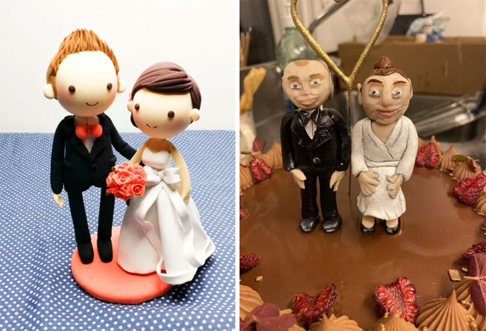 Queríamos crear algo bonito para nuestra tarta de boda. Resulté ser una luchadora de sumo embarazada
