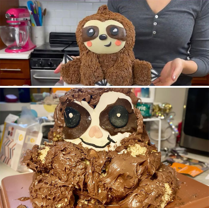 Esta tarta parece un Gremlin mojado al estilo La Matanza De Texas y lleva la cara de otro Gremlin mojado