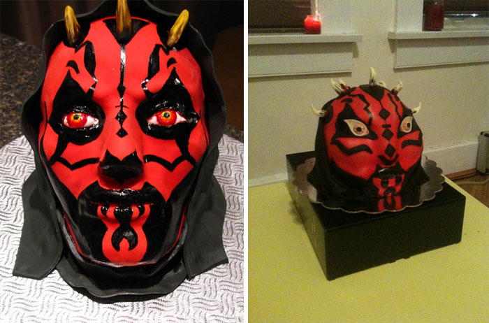 Mi tarta de cumpleaños de Darth Maul se comió demasiada tarta