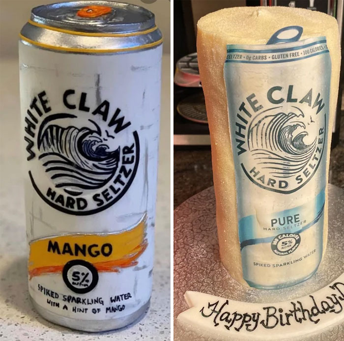 Mi novia se gastó 100 dólares en comprarme una tarta de White Claw para mi cumpleaños. Ella estaba menos que satisfecha con el resultado