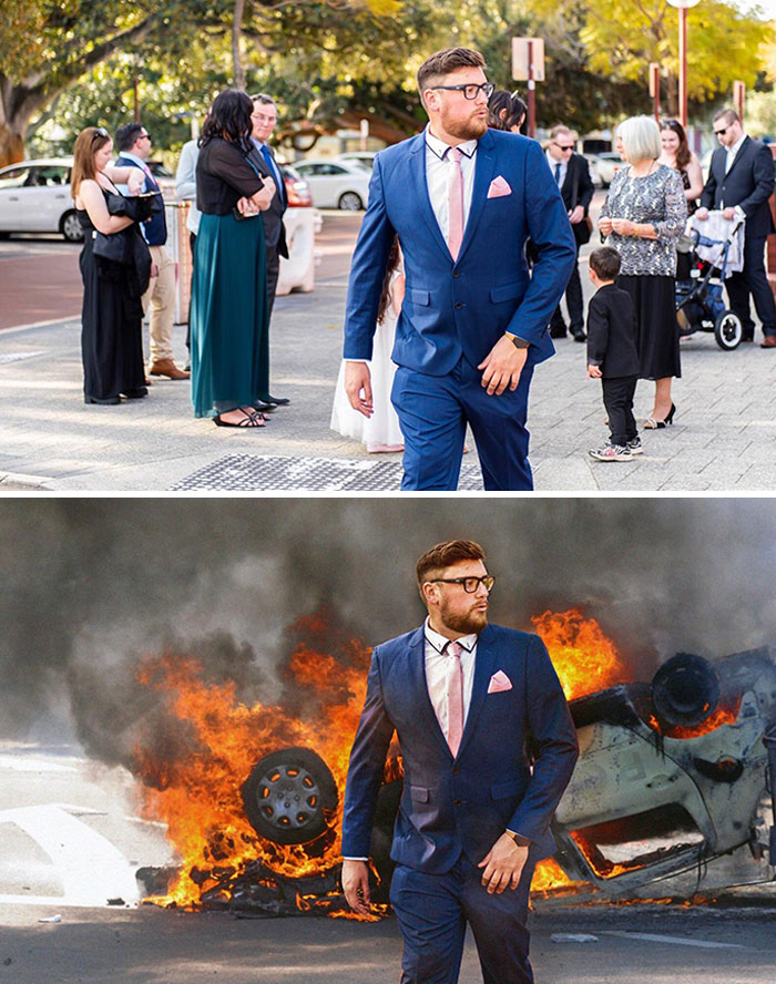 Me casé este fin de semana y mi hermana vio una oportunidad con esta foto