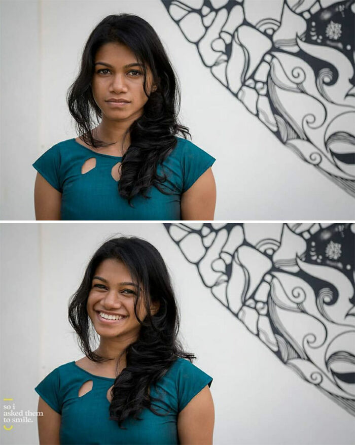 Photographer Takes Photos Of Strangers, Then Asks Them To Smile And Takes Another One (10 New Pics)
