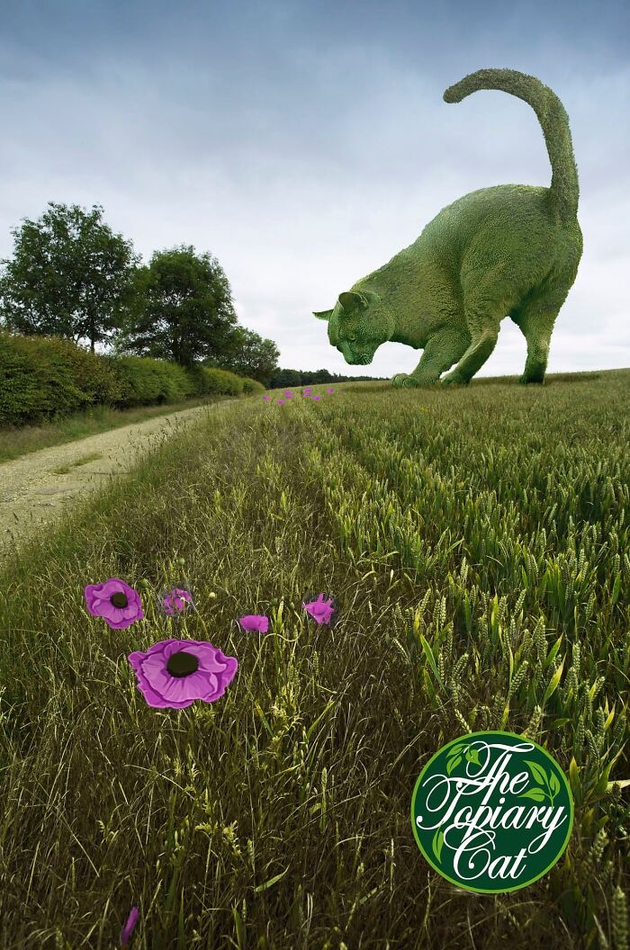 This 75-Year-Old Artist Creates Edits Of Bushes In Honor Of His Deceased Cat