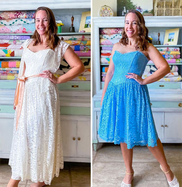 Woman Modifies Old Thrift Store Clothes To Create New Outfits And Here Are 25 Of Her Best Works (New Pics)