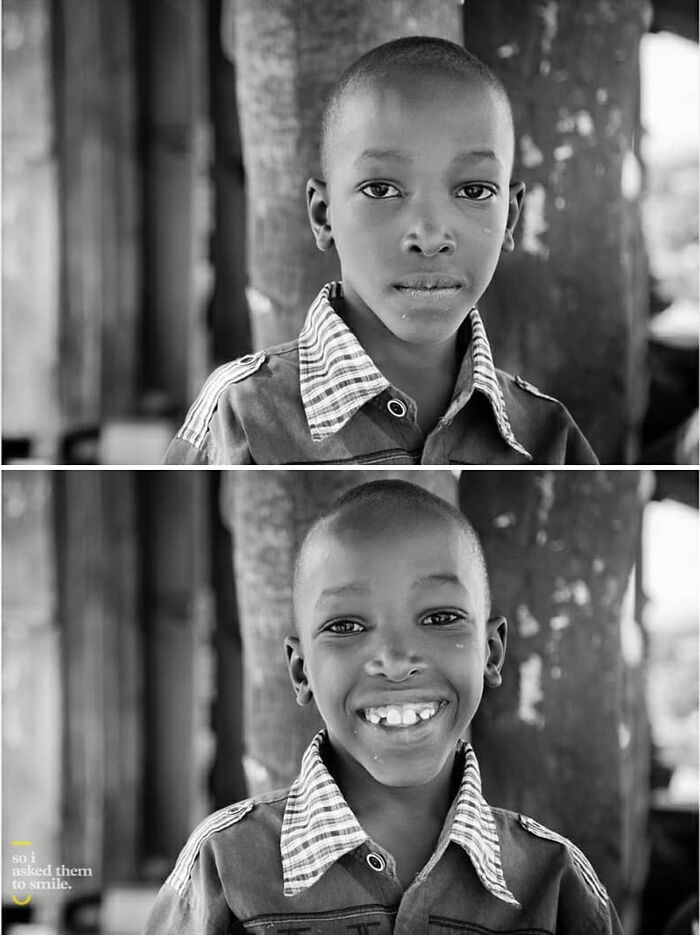 Photographer Takes Photos Of Strangers, Then Asks Them To Smile And Takes Another One (10 New Pics)