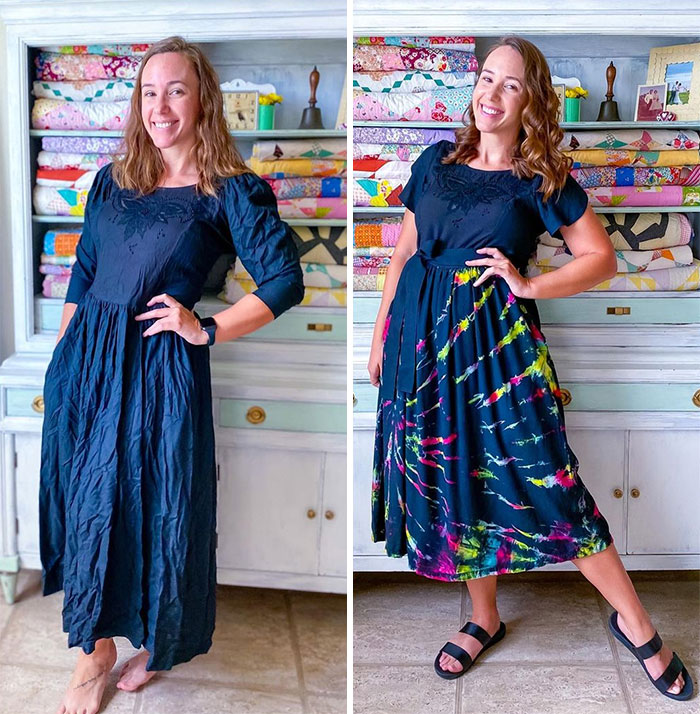 Woman Modifies Old Thrift Store Clothes To Create New Outfits And Here Are 25 Of Her Best Works (New Pics)