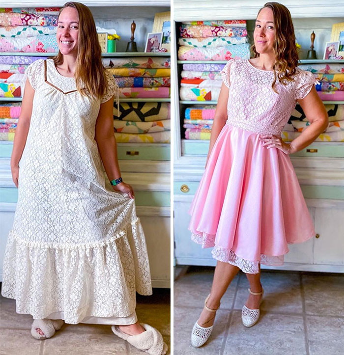 Woman Modifies Old Thrift Store Clothes To Create New Outfits And Here Are 25 Of Her Best Works (New Pics)