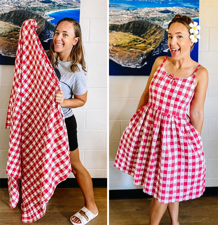 Woman Modifies Old Thrift Store Clothes To Create New Outfits And Here Are 25 Of Her Best Works (New Pics)