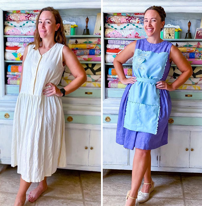 Woman Modifies Old Thrift Store Clothes To Create New Outfits And Here Are 25 Of Her Best Works (New Pics)