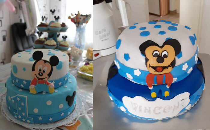 Tarta de cumpleaños de la que la amiga de mi madre quería una réplica vs. lo que obtuvo - 50€.