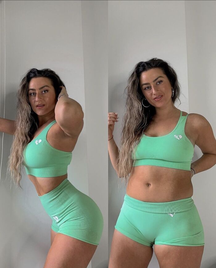 Esta modelo de fitness mostrando la realidad