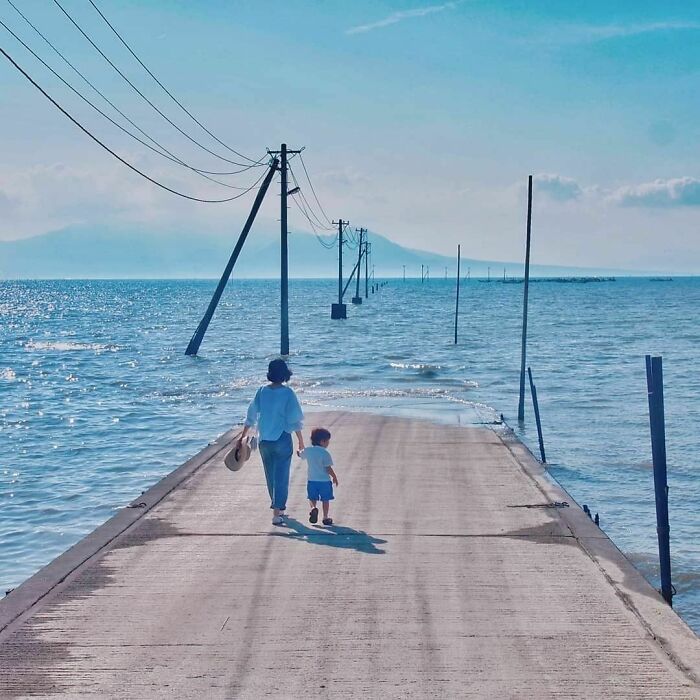 La carretera con fondo marino de Nagabeta - Japón