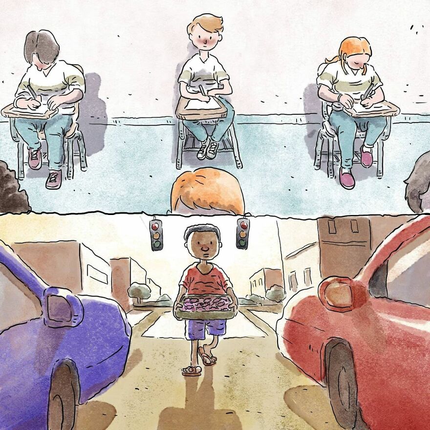 Este artista cuenta en 5 cómics historias desgarradoras sobre los problemas de la sociedad sin usar ni una palabra
