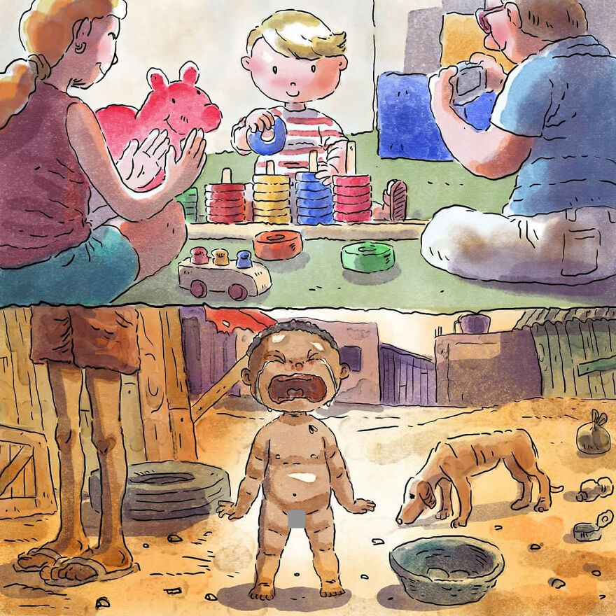 Este artista cuenta en 5 cómics historias desgarradoras sobre los problemas de la sociedad sin usar ni una palabra