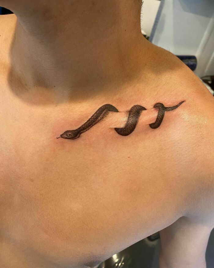Una serpiente en la clavícula