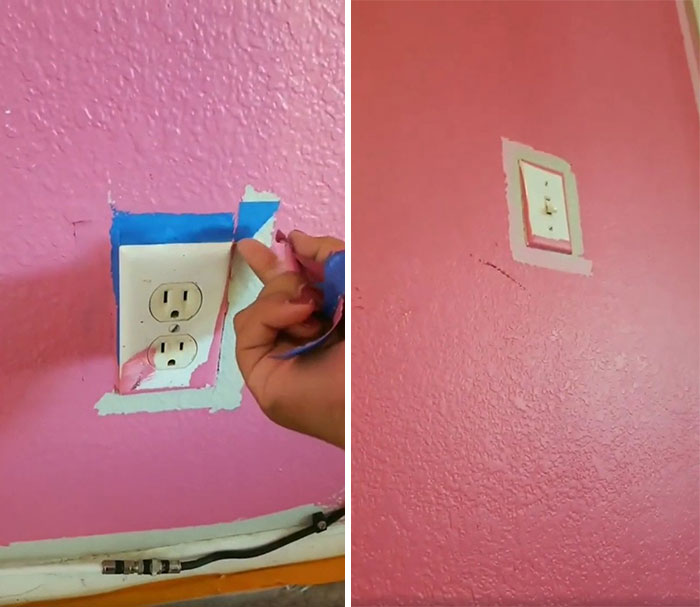 Cubrir los enchufes al pintar... mal