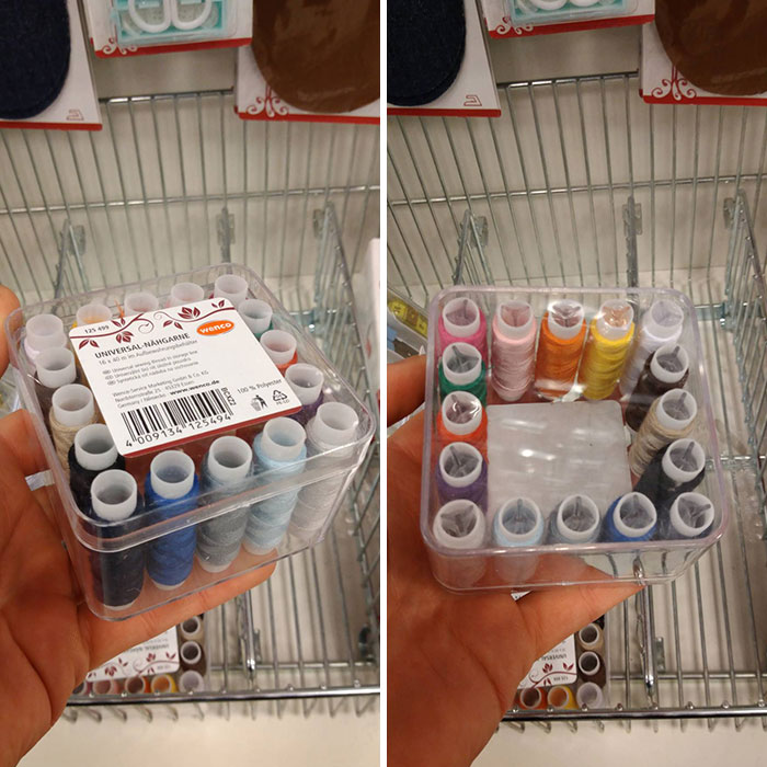 Esta caja de hilos de coser