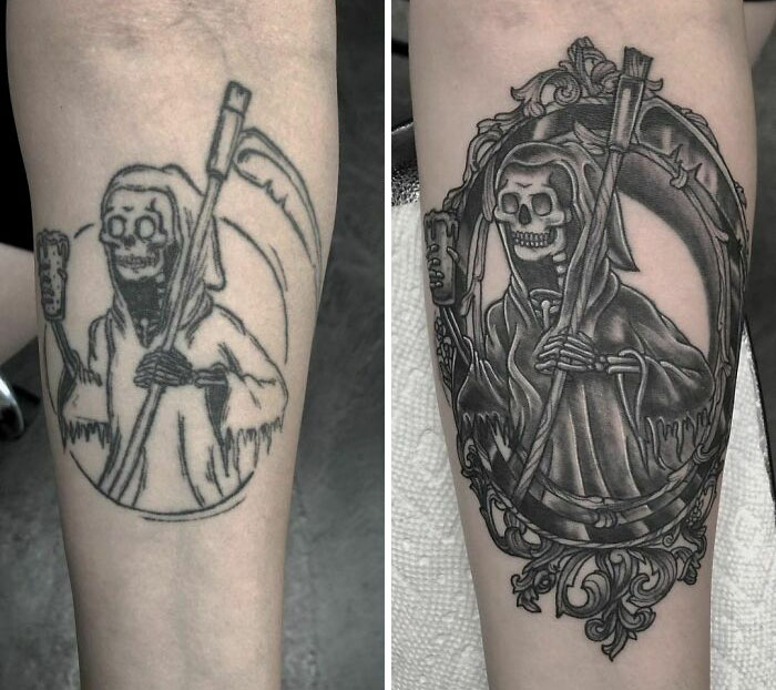 30 Amazing Examples Of Ink Masters Giving Old And Boring Tattoos A Cool Makeover