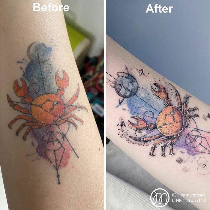 30 Amazing Examples Of Ink Masters Giving Old And Boring Tattoos A Cool Makeover