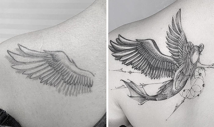 30 Amazing Examples Of Ink Masters Giving Old And Boring Tattoos A Cool Makeover