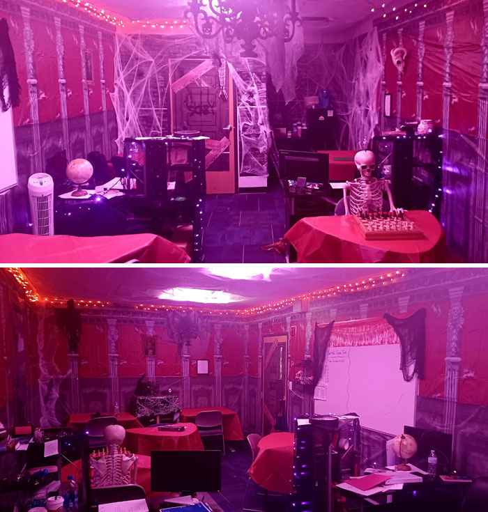 Me la pasé todo el fin de semana decorando el aula para mis alumnos y ahora tengo que quitar todo porque el director me dijo que “el aula debe verse igual de aburrida que una cárcel” 