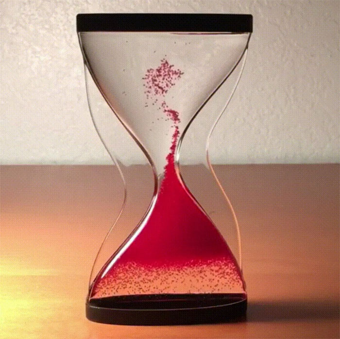 Un reloj de arena invertido