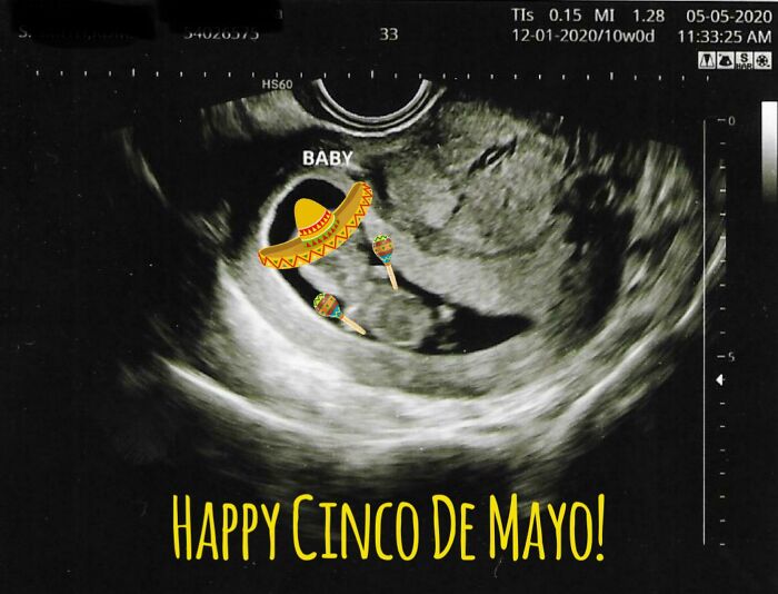 Mi prometida y yo tuvimos nuestra ecografía el 5/5 pero debido a la cuarentena no pudimos celebrarlo. Así que hice esto. Ella no lo encontró tan gracioso como yo