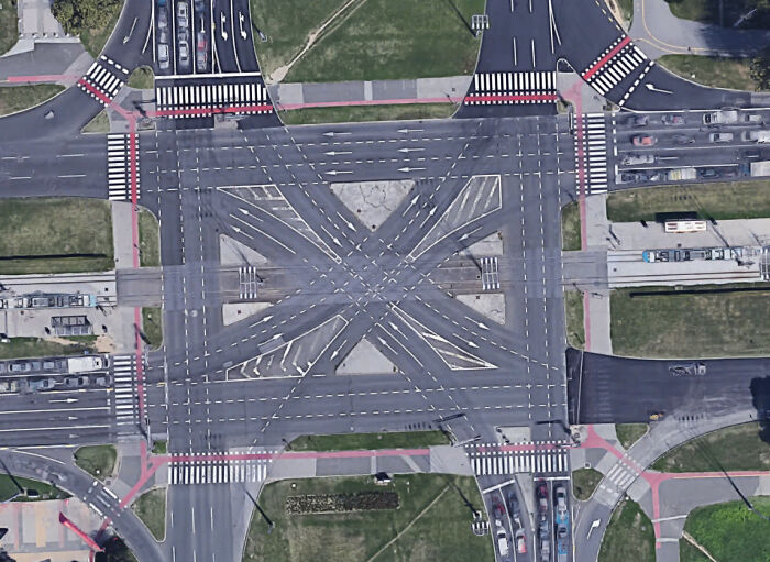 Intersección en Zagreb, Croacia