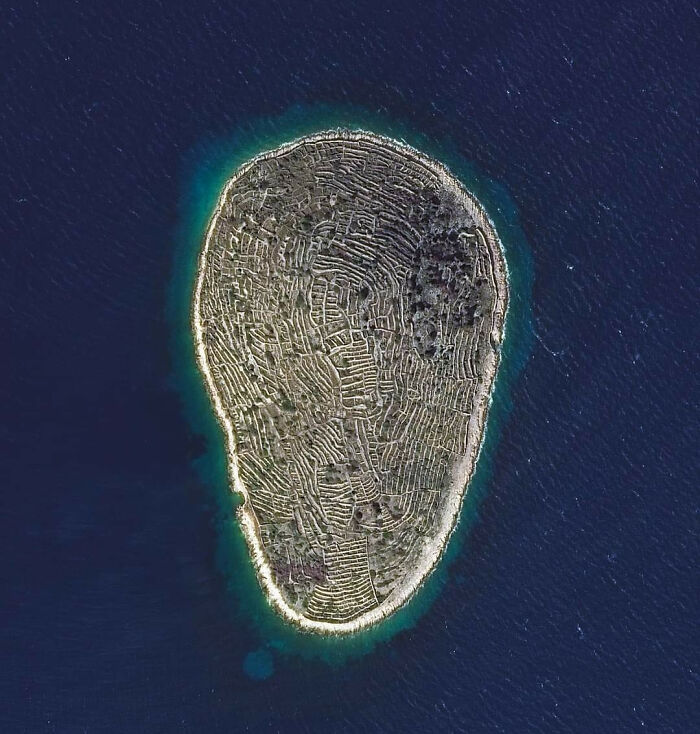 La Isla deshabitada de Baljenac en el Mar Adriático