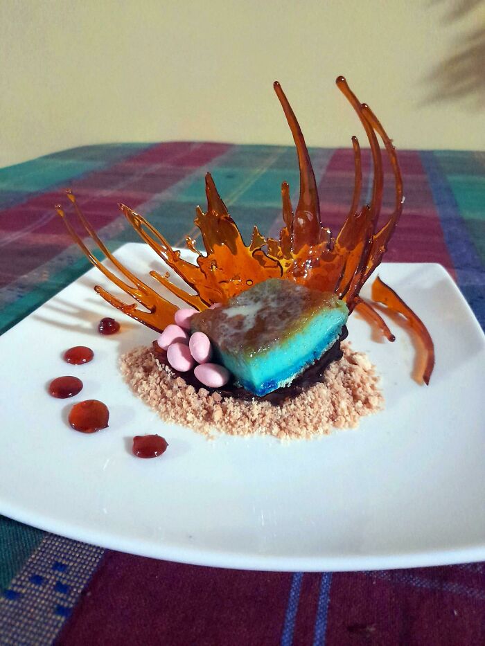 Budín de pan con cáscara de caramelo (hecho por mi hermana)
