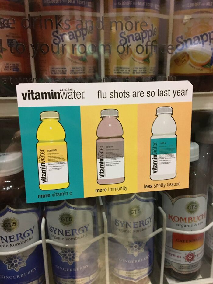 ¿Quién necesita una vacuna contra la gripe cuando puedes tener agua con vitaminas?
