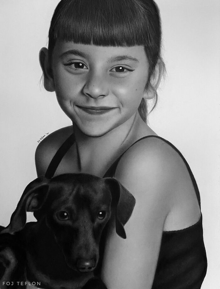 Retrato a lápiz que dibujé hace unas semanas (Lápices sobre papel)