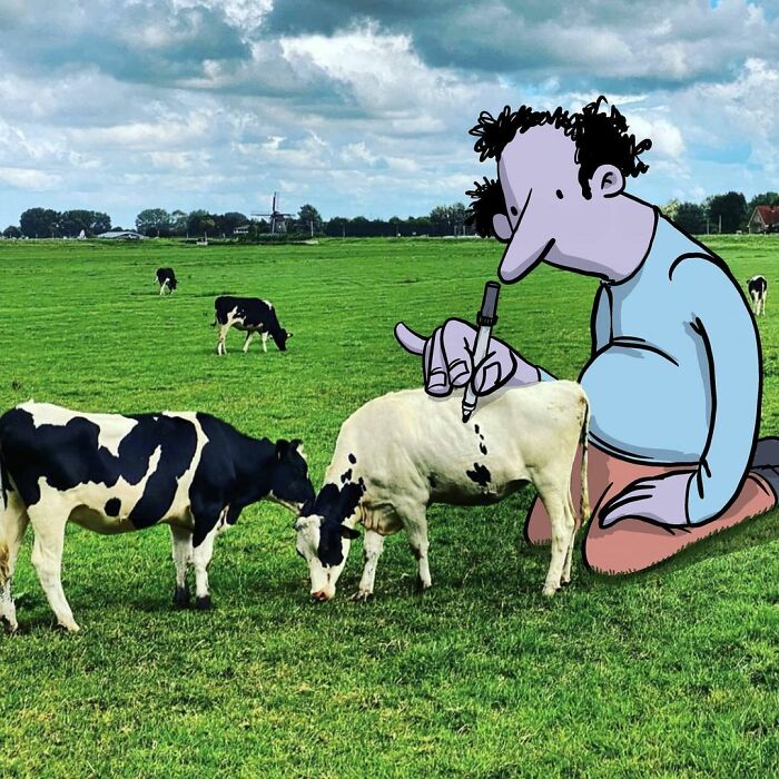 Illustrator Adds Funny Cartoons To Strangers’ Instagram Photos (30 New Pics)