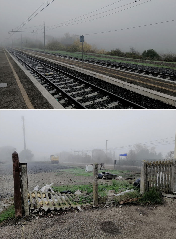 Me bajé del tren en la estación equivocada. Ahora estoy en el medio de la nada sin comida, está lloviendo, hace frío, tengo hambre y el próximo tren es dentro de 7 horas