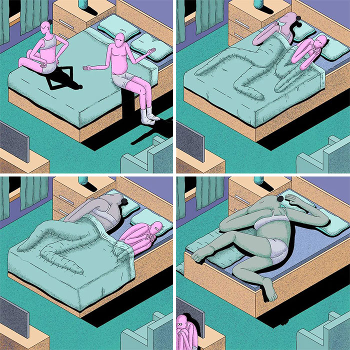 Este artista crea cómics llenos de humor negro, surrealismo y sátira (25 imágenes)