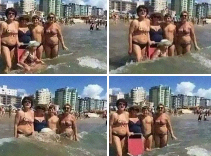 … de tomarse una foto familiar en la playa 