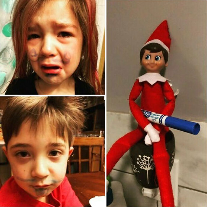 Pensé que sería divertido, pero los dos están llorando y ya no les gusta el elfo