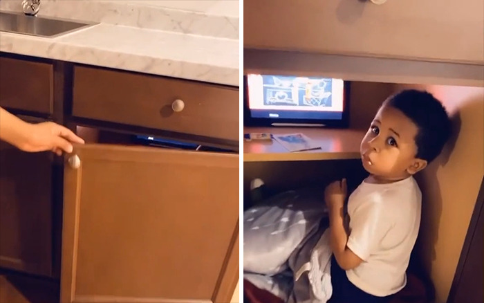Una madre encuentra la cueva secreta de su hijo con un iPad, snacks y una manta