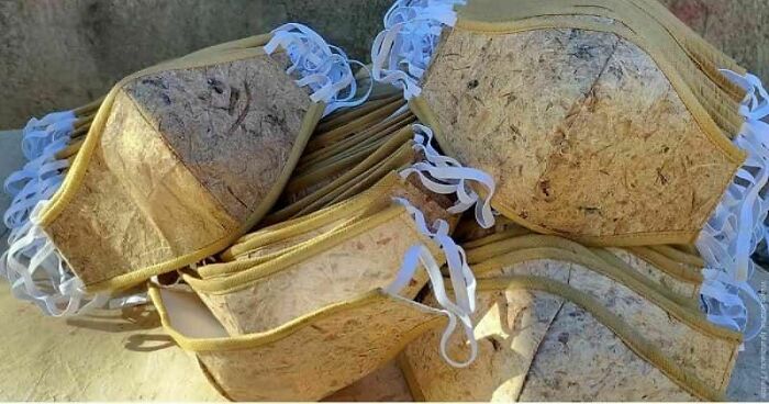 Estas mascarillas están hechas de fibras de hoja de abacá biodegradables y podrían sustituir a las de plástico
