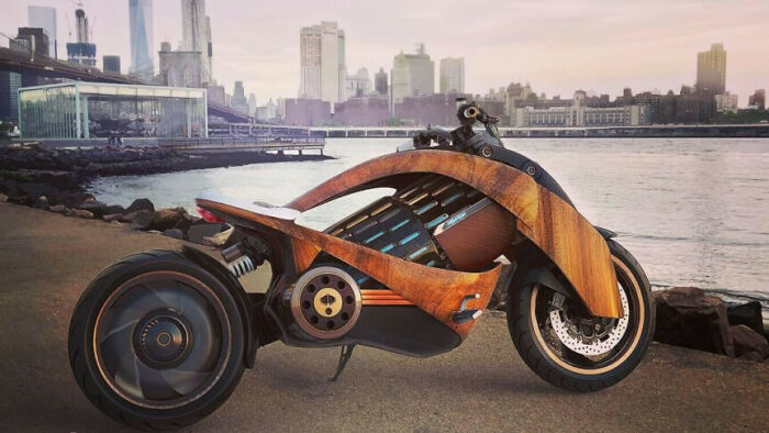 Una motocicleta eléctrica de aspecto impresionante