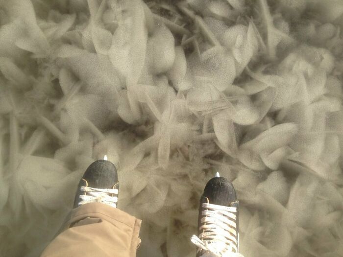La forma en que este hielo se congeló