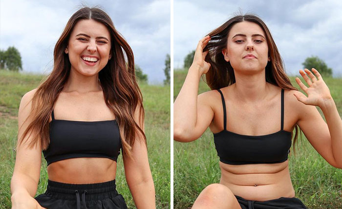 Esta mujer desafia los estándares de belleza irreales al publicar fotos de ella misma comparándose (30 imágenes)