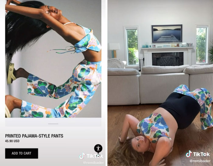 Esta mujer recrea las poses que realizan las modelos de Zara para demostrar lo ridículas que son
