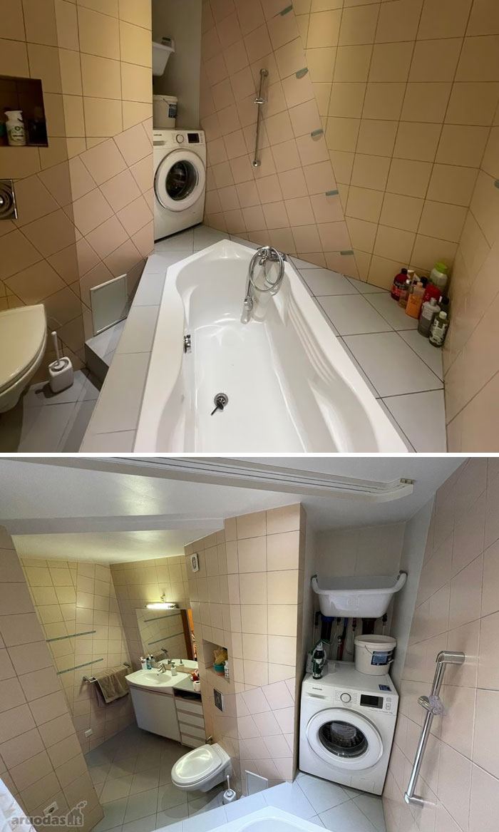 Voy a pasar a la bañera para lavar/vaciar la lavadora. No hay problema