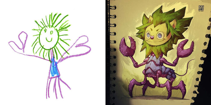 Propuesta de la niña artista Maggie, fan art de @kamethehermit