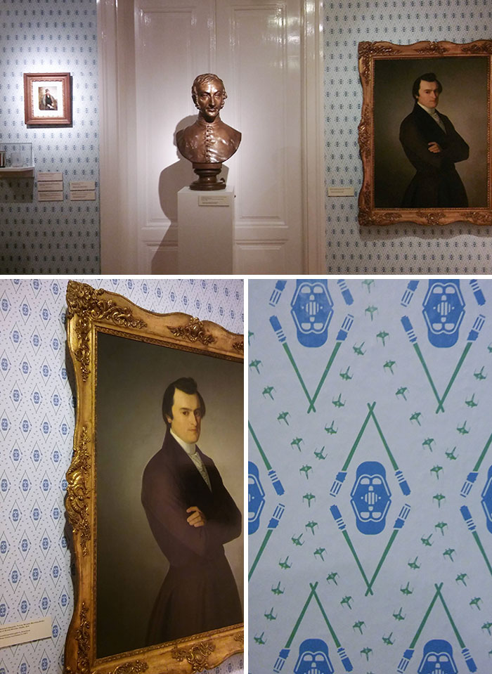 En la galería nacional de Eslovaquia tienen papel de pared de Star Wars en esta exhibición del siglo XIX