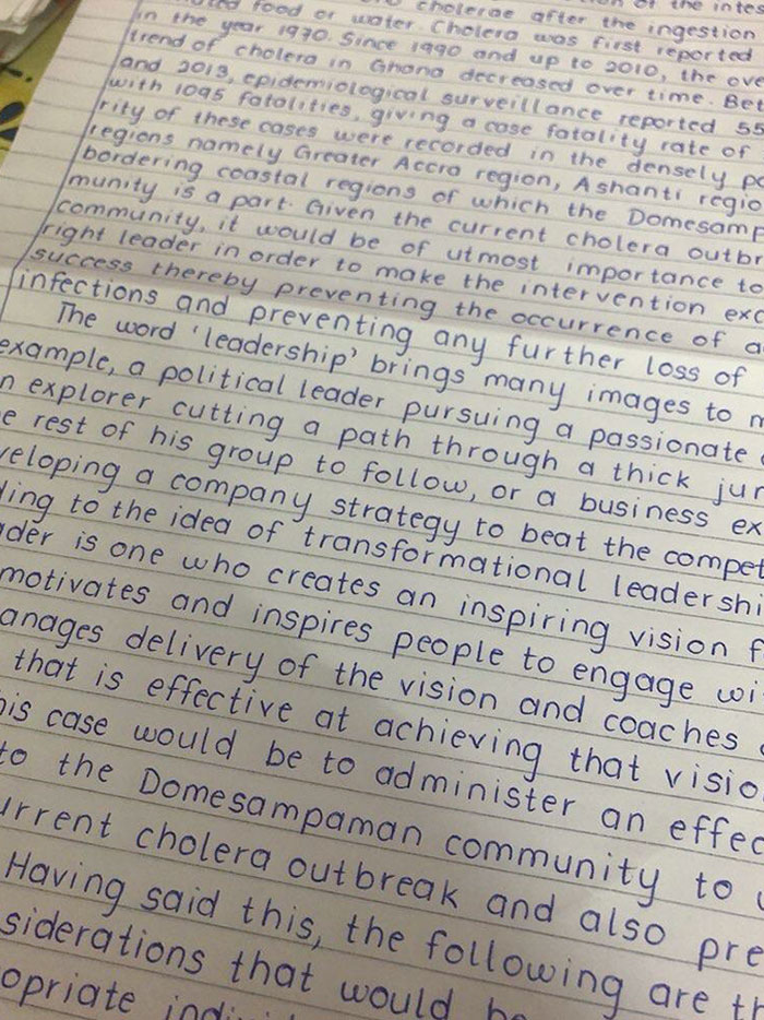 La escritura de esta persona