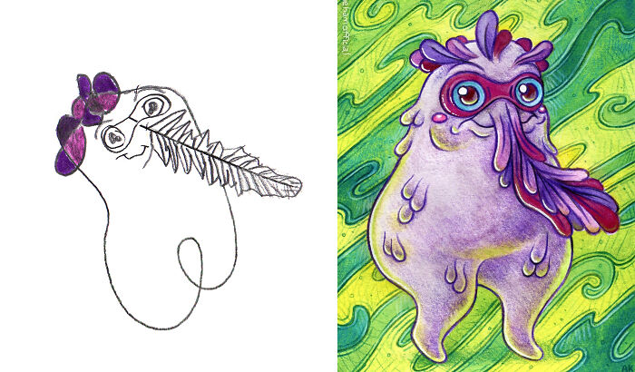 Propuesta de la niña artista Kaiya, fan art de @thehamofficial
