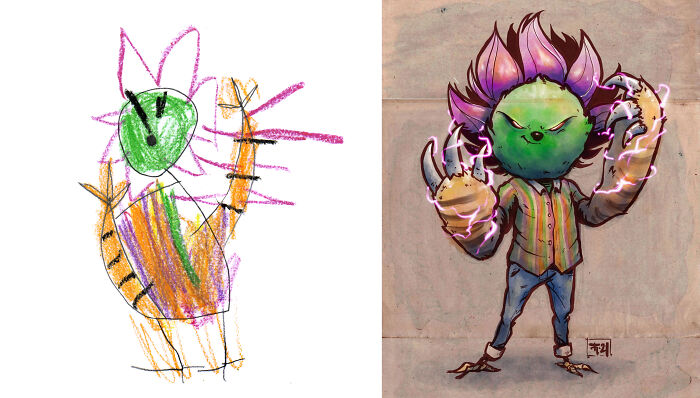 Propuesta de la niña artista Heather, fan art de @tobiasm.art